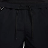 Close-up of black drawstring shorts showing the elastic waistband and drawstrings. - Nike ACG Reservoir Goat Shorts (Men's) - Black/Anthracite/Summit White