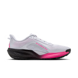 A white and light gray running shoe with a black and bright pink midsole, featuring the text 'AIR CONDITIONER VERSION' on the side, shown against a plain white background. - Nike ACG Pegasus Trail Shoes (Men's) - Pure Platinum/Black-Hyper Pink