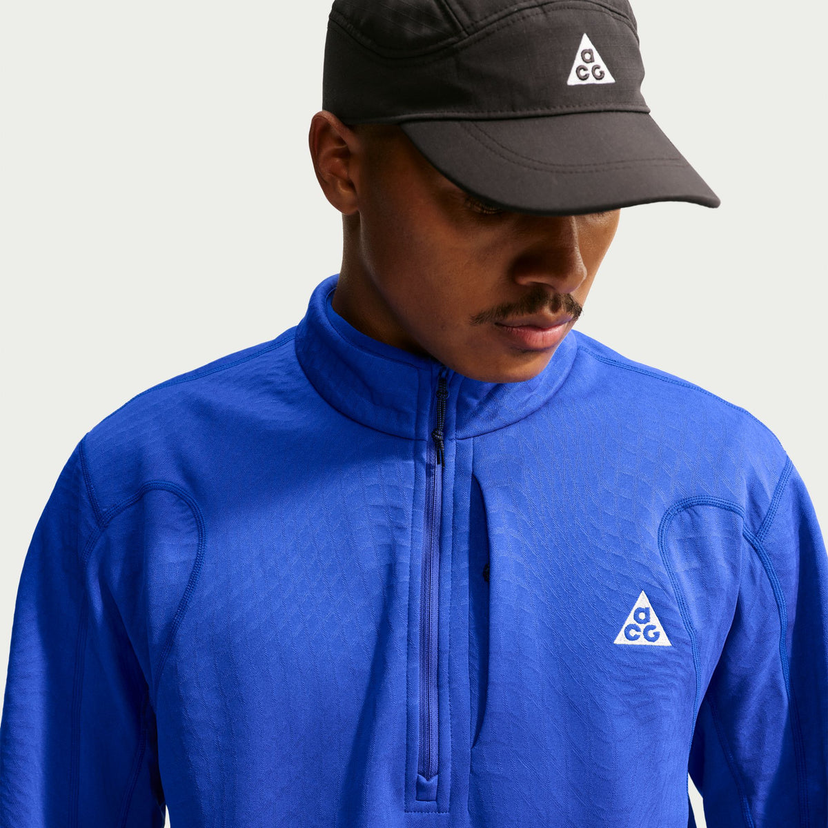  - Nike ACG Wolf Grid Therma-FIT 1/2-Zip Trail Hiking Top (Men's) - Hyper Royal/Old Royal/Summit White