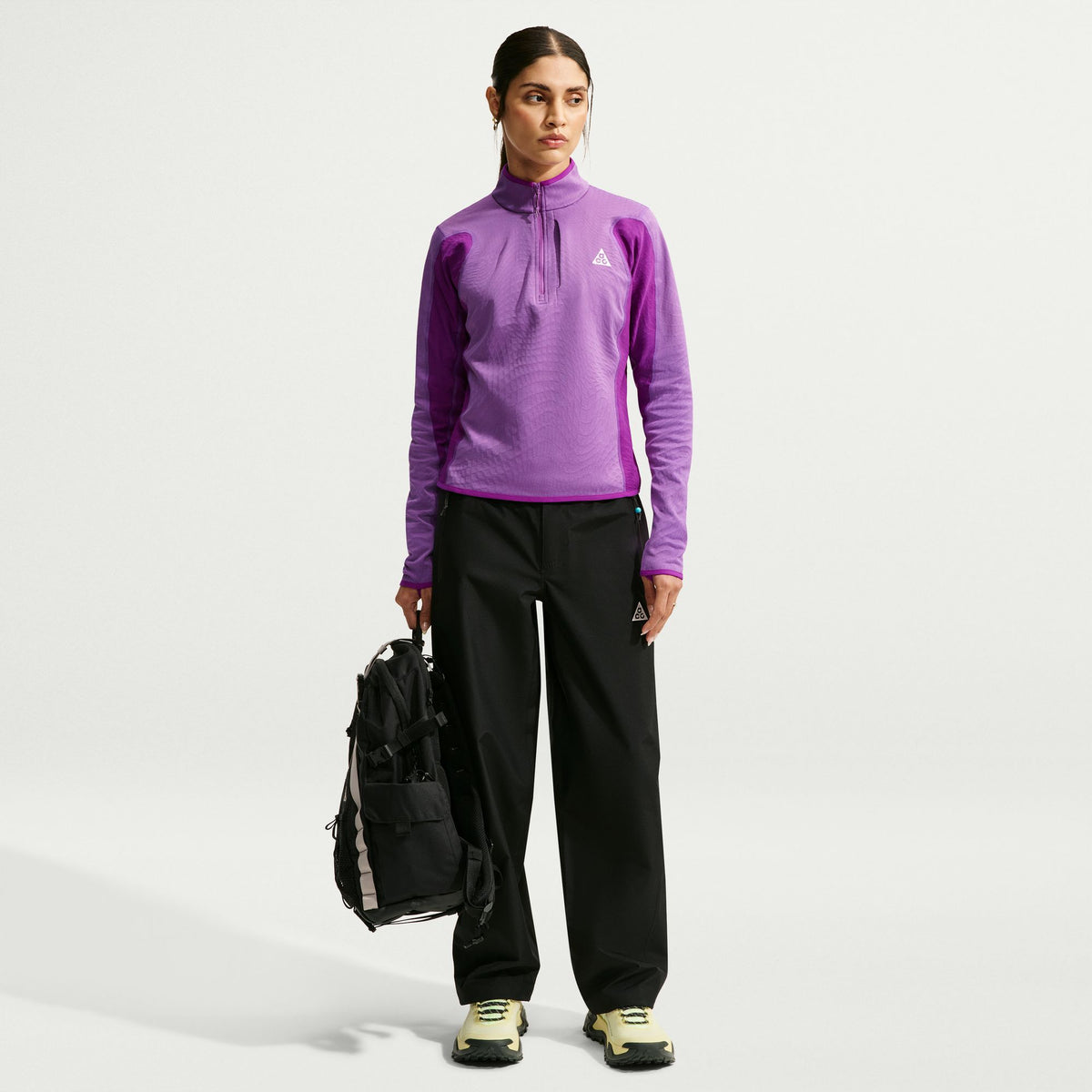  - Nike ACG Wolf Grid Therma-FIT 1/2-Zip Trail Hiking Top (Women's) - Monarch Purple/Bold Berry/Summit White