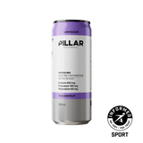 A 330 mL can of PILLAR Performance Sparkling Electrolyte Hydration in Passionfruit flavor, featuring a white and purple label on a white background with an INFORMED SPORT seal in the bottom right corner. - Pillar Performance Sparkling Electrolyte Hydration - Passionfruit