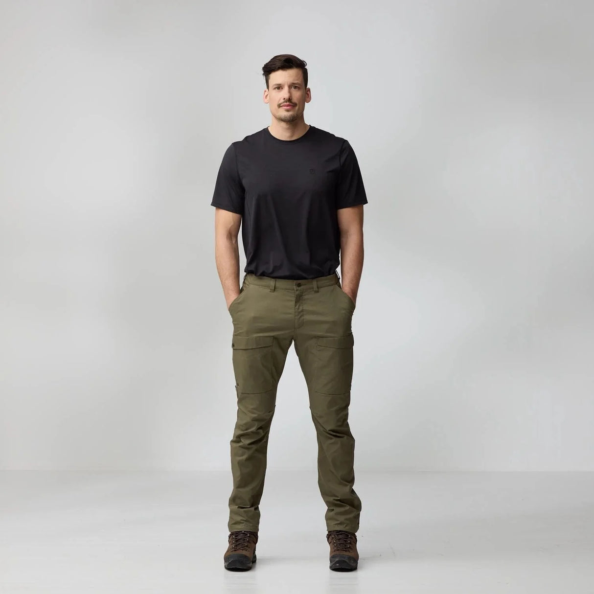 Fjallraven Abisko Hybrid Trail Trousers Regular (Men's) - Lauren Green - Find Your Feet Australia Hobart Launceston Tasmania