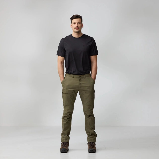 Fjallraven Abisko Hybrid Trail Trousers Regular (Men's) - Lauren Green - Find Your Feet Australia Hobart Launceston Tasmania