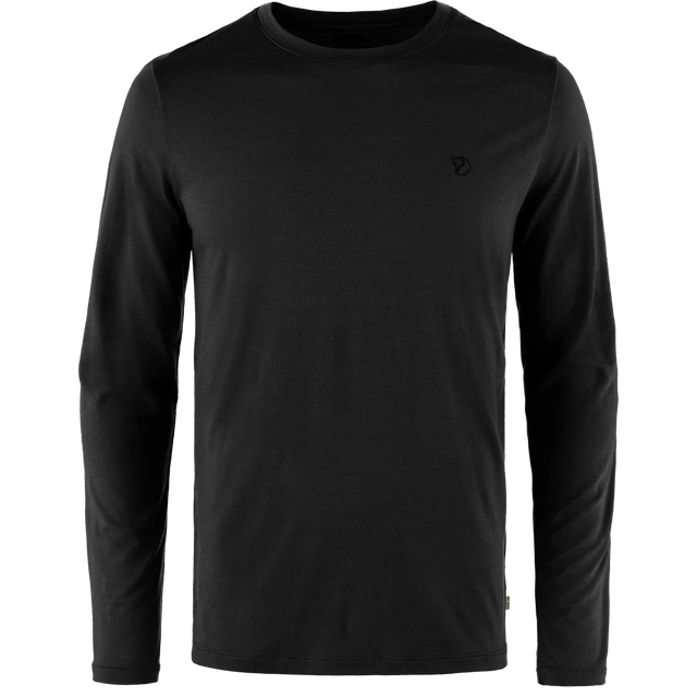 Fjällräven Abisko Wool Long-Sleeve T-Shirt (Men's) - Black - Find Your Feet Australia Hobart Launceston Tasmania