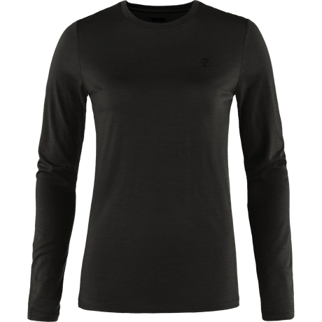 Fjällräven Abisko Wool Long-Sleeve T-Shirt (Women's) - Black - Find Your Feet Australia Hobart Launceston Tasmania
