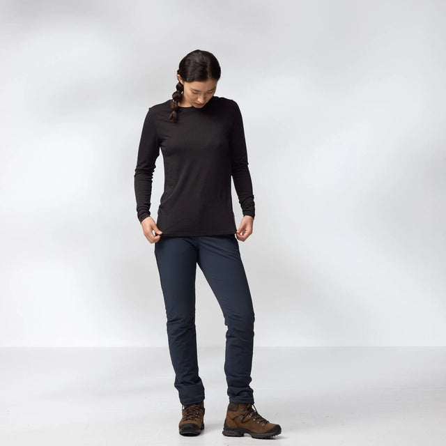 Fjällräven Abisko Wool Long-Sleeve T-Shirt (Women's) - Black - Find Your Feet Australia Hobart Launceston Tasmania