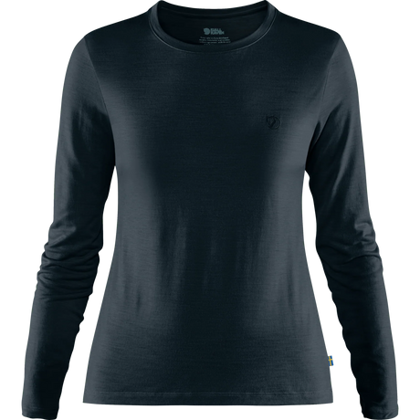 Fjällräven Abisko Wool Long-Sleeve T-Shirt (Women's) - Dark Navy - Blue