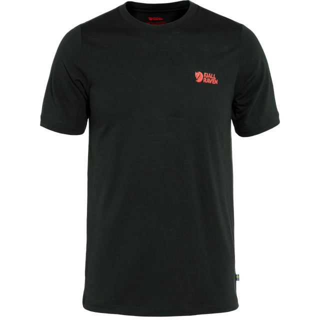 Fjällräven Abisko Wool Logo Short-Sleeve T-Shirt (Men's) - Black - Find Your Feet Australia Hobart Launceston Tasmania