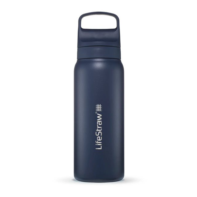LifeStraw Go 2.0 Stainless Steel Water Filter Bottle 700ml - Aegean Sea - Navy Blue