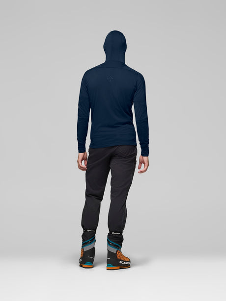 Norrøna Falketind Power Grid Zip Hood (Men's) - Hoody - Hoodie - Hooded - Jacket - Indigo Night