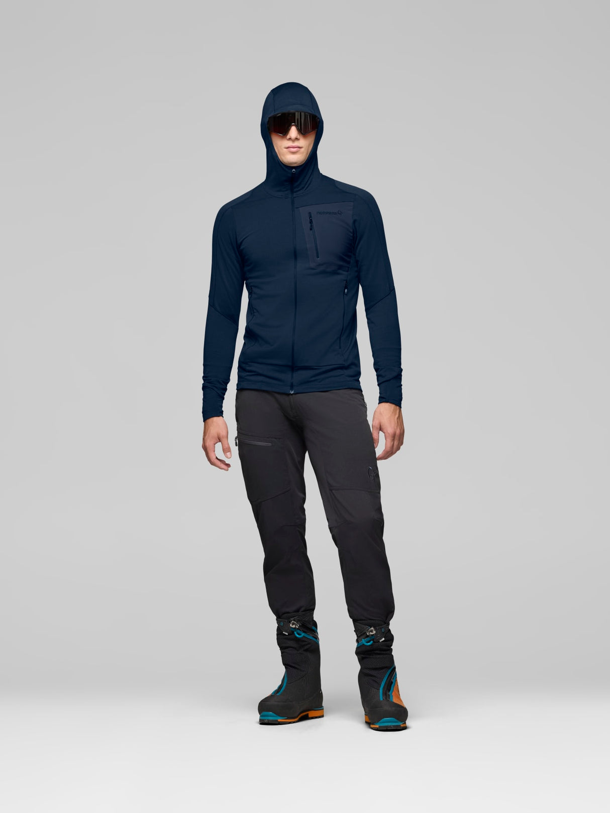 Norrøna Falketind Power Grid Zip Hood (Men's) - Hoody - Hoodie - Hooded - Jacket - Indigo Night