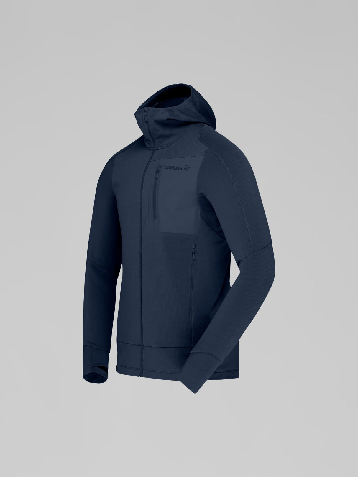 Norrøna Falketind Power Grid Zip Hood (Men's) - Hoody - Hoodie - Hooded - Jacket - Indigo Night