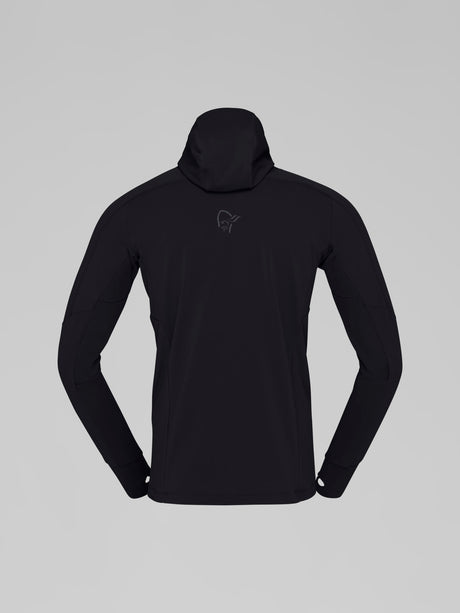 Norrøna Falketind Power Grid Zip Hood (Men's) - Hoody - Hoodie - Hooded - Jacket - Caviar