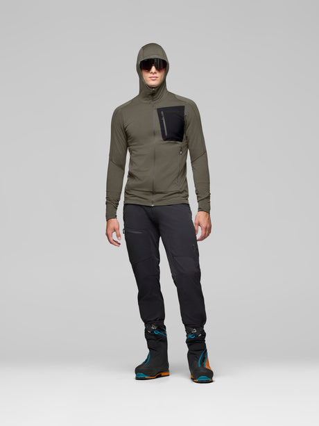 Norrøna Falketind Power Grid Zip Hood (Men's) - Hoody - Hoodie - Hooded - Jacket - Beluga