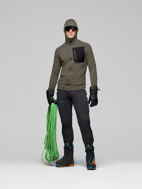 Norrøna Falketind Power Grid Zip Hood (Men's) - Hoody - Hoodie - Hooded - Jacket - Beluga