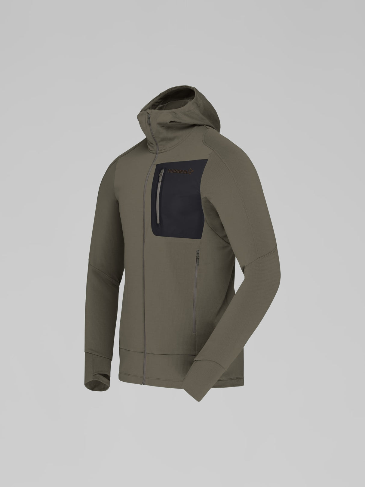 Norrøna Falketind Power Grid Zip Hood (Men's) - Hoody - Hoodie - Hooded - Jacket - Beluga