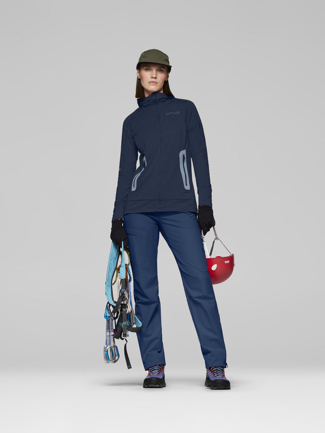 Norrøna Falketind Power Grid Zip Hood (Women's) - Hoodie - Hoody - Hooded - Jacket - Indigo Night - Blue