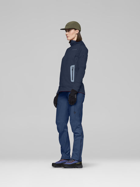 Norrøna Falketind Power Grid Zip Hood (Women's) - Hoodie - Hoody - Hooded - Jacket - Indigo Night - Blue