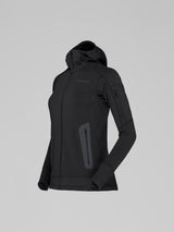 Norrøna Falketind Power Grid Zip Hood (Women's) - Hoodie - Hoody - Hooded - Jacket - Caviar - Black