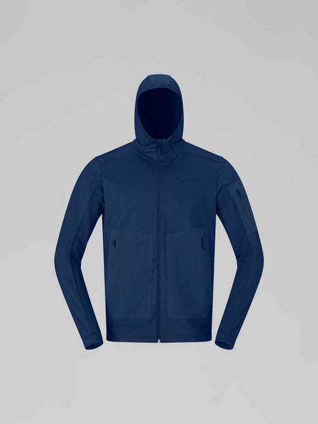 Norrøna Falketind Warm2 Stretch Hood (Men's) - Hoody - Hoodie - Hooded - Jacket - Indigo Night - Blue