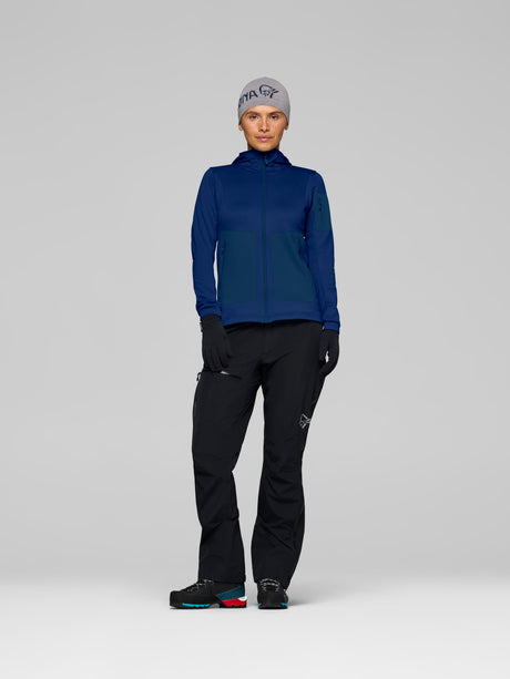 Norrøna Falketind Warm2 Stretch Hood (Women's) - Hoodie - Hoody - Hooded - Jacket - Indigo Night - Blue