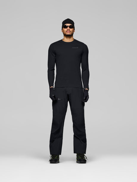Norrøna Falketind EqualiserUll Long Sleeve (Men's) - Shirt - T-Shirt - Tee Shirt - Caviar - Black