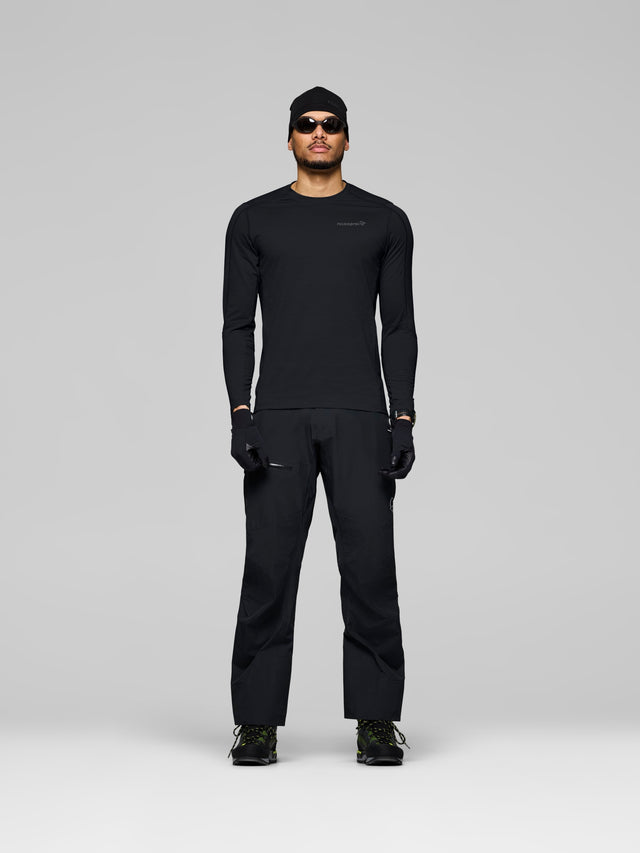 Norrøna Falketind EqualiserUll Long Sleeve (Men's) - Shirt - T-Shirt - Tee Shirt - Caviar - Black