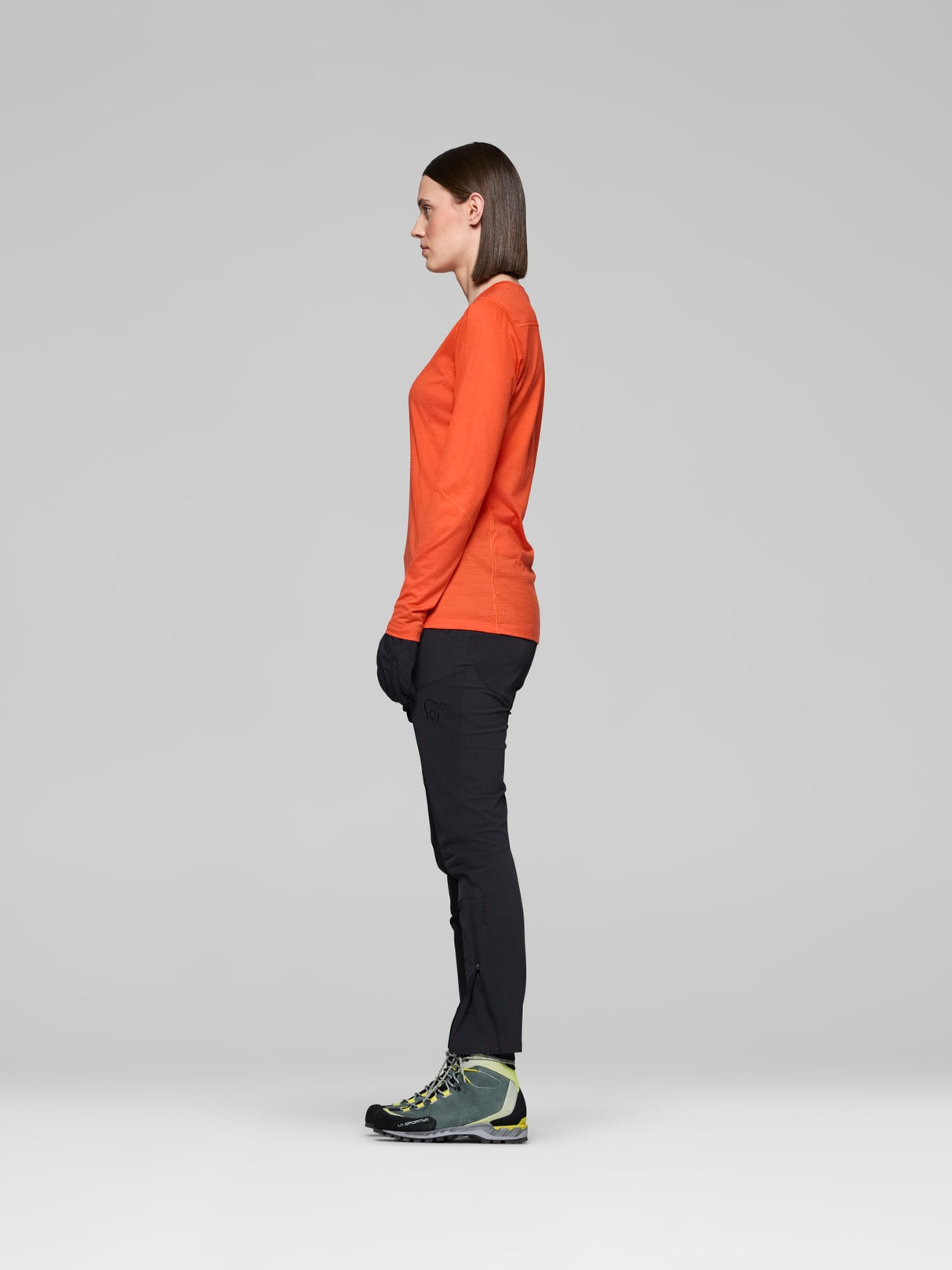 Norrøna Falketind EqualiserUll Long Sleeve (Women's) - T-Shirt - Tee Shirt - Paprika - Orange