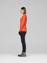 Norrøna Falketind EqualiserUll Long Sleeve (Women's) - T-Shirt - Tee Shirt - Paprika - Orange