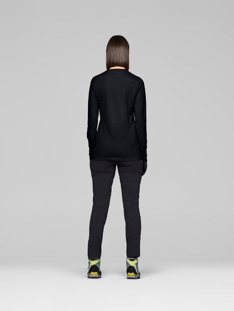 Norrøna Falketind EqualiserUll Long Sleeve (Women's) - T-Shirt - Tee Shirt - Caviar - Black