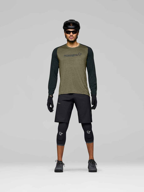 Norrøna Fjørå Equaliser Lightweight Long Sleeve (Men's) - T-Shirt - Tee Shirt - Olive Night - Olive Green