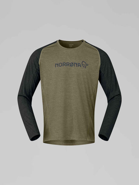 Norrøna Fjørå Equaliser Lightweight Long Sleeve (Men's) - T-Shirt - Tee Shirt - Olive Night - Olive Green