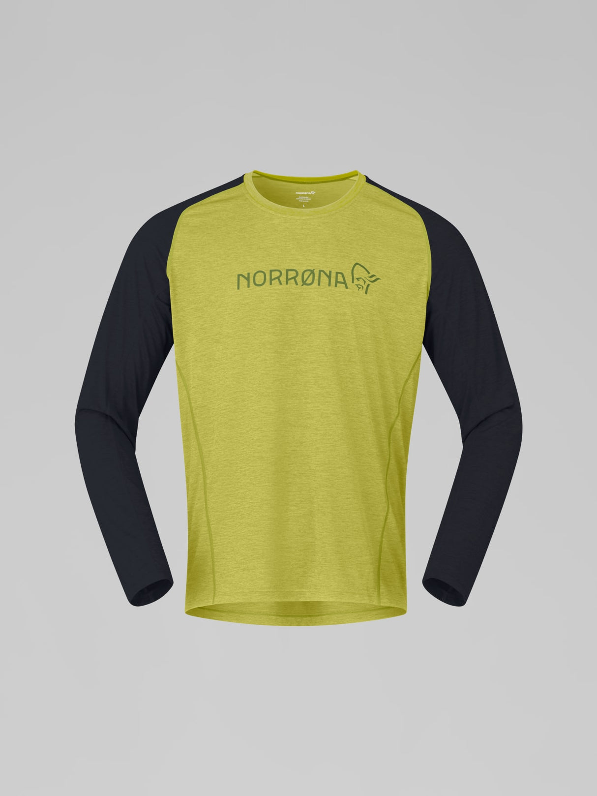 Norrøna Fjørå Equaliser Lightweight Long Sleeve (Men's) - Golden Lime/Caviar Black