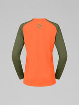 Norrøna Fjørå Equaliser Lightweight Long Sleeve (Women's) - Orange Alert - Olive Green