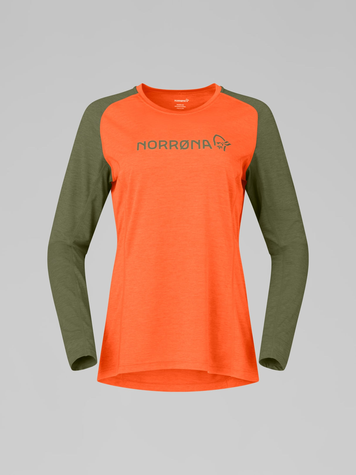 Norrøna Fjørå Equaliser Lightweight Long Sleeve (Women's) - Orange Alert - Olive Green