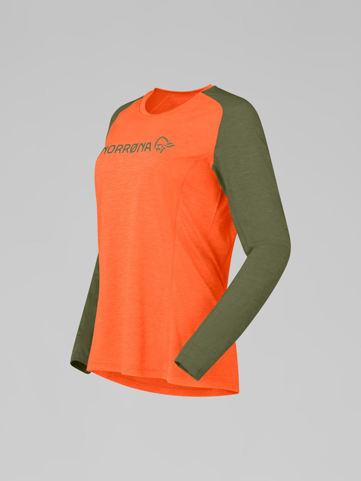 Norrøna Fjørå Equaliser Lightweight Long Sleeve (Women's) - Orange Alert - Olive Green