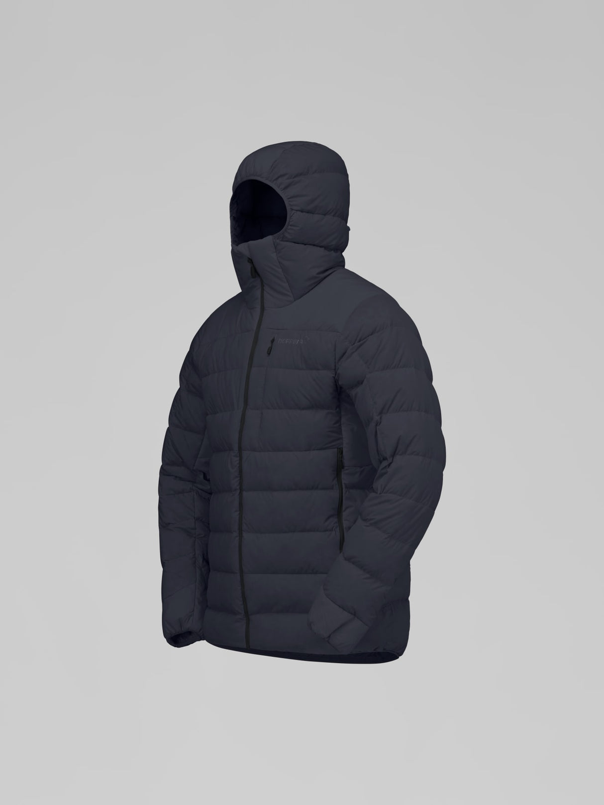 Norrøna Femund Down700 Zip Hood (Men's) - Hooded - Hoody - Hoodie - Jacket - Down - Caviar - Black