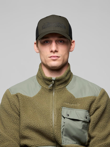 Norrøna /29 Snap Back Trucker Mesh Cap - Olive Night/Caviar Black