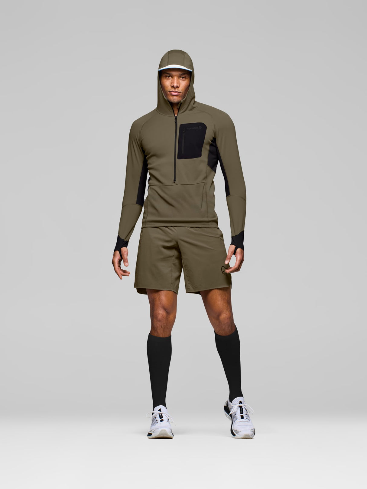 Norrøna Senja Warm1 Hood (Men's) - Hooded - Hoody - Hoodie - Pullover - Sweater - Jumper - Olive Night - Olive Green