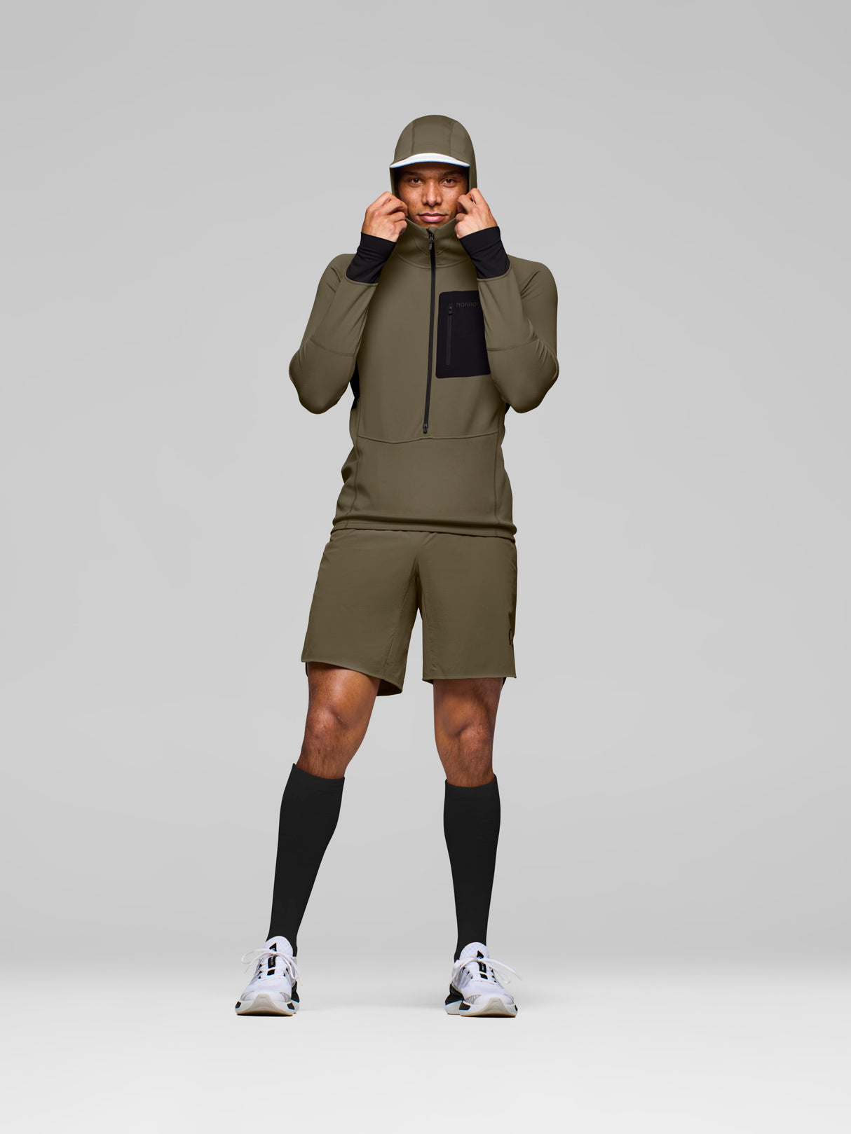 Norrøna Senja Warm1 Hood (Men's) - Hooded - Hoody - Hoodie - Pullover - Sweater - Jumper - Olive Night - Olive Green