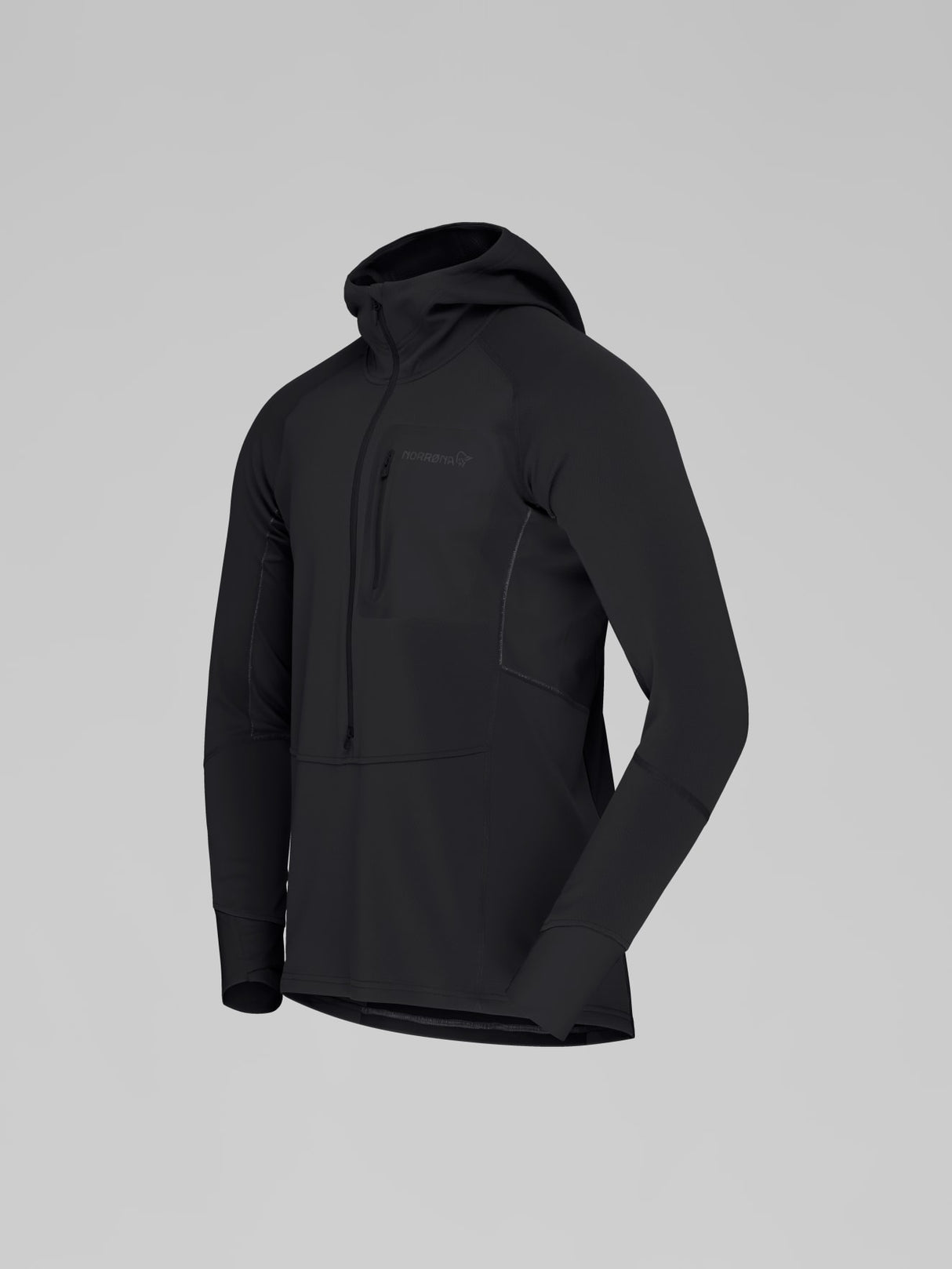 Norrøna Senja Warm1 Hood (Men's) - Hooded - Hoody - Hoodie - Pullover - Sweater - Jumper - Caviar - Black