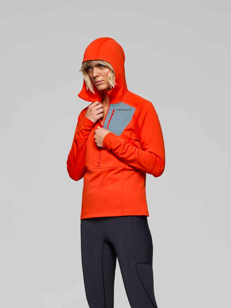 Norrøna Senja Warm1 Hood (Women's) - Half Zip - Hooded - Hoody - Hoodie - Pullover - Jumper - Sweater - Arednalin