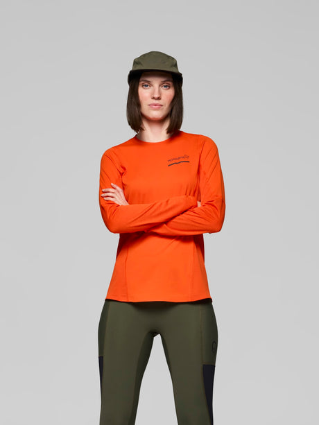 Norrøna Senja Equaliser Lightweight Long Sleeve (Women's) - T-Shirt - Tee Shirt - Shirt - Arednalin - Red - Orange