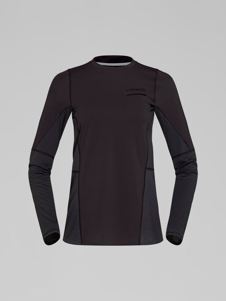 Norrøna Senja Equaliser Lightweight Long Sleeve (Women's) - T-Shirt - Tee Shirt - Shirt - Caviar - Black