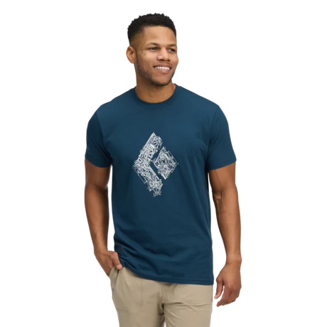 Black Diamond Engineered Diamond Short Sleeve Tee (Men's). - Indigo Blue