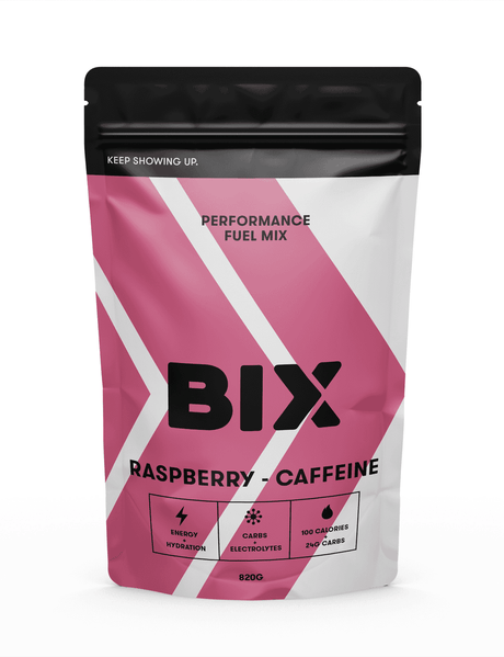 Bix Performance Fuel Mix - 820g Bag - 30 Servings - Raspberry-Caffeine