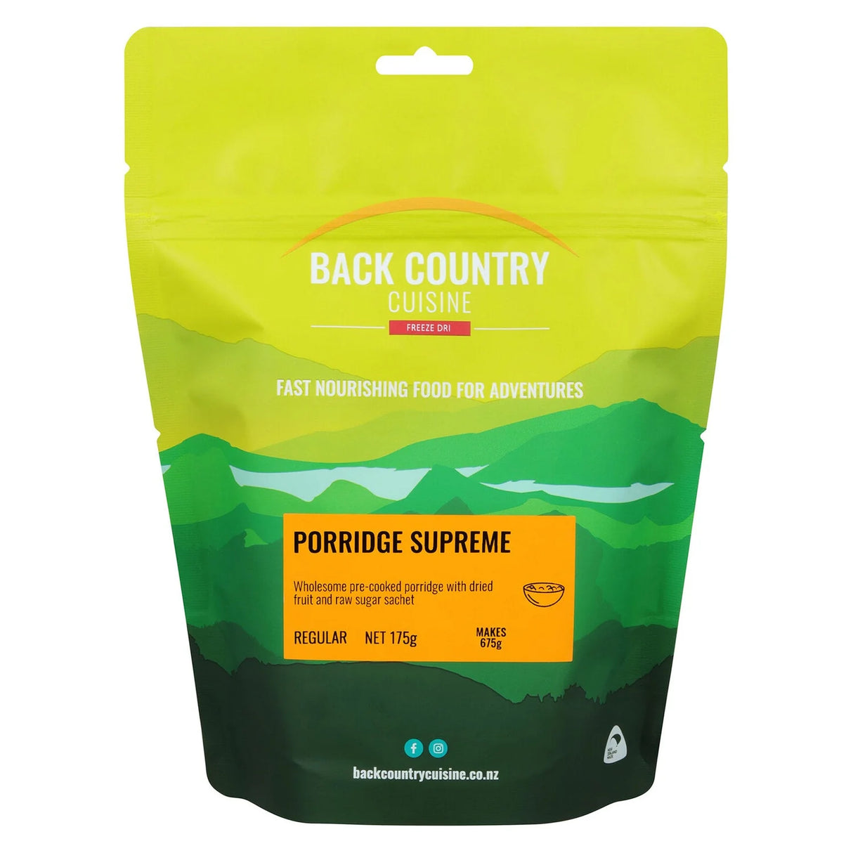 Back Country Cuisine Breakfasts - Porridge Supreme - Regular - Find Your Feet Australia Hobart Launceston Tasmania