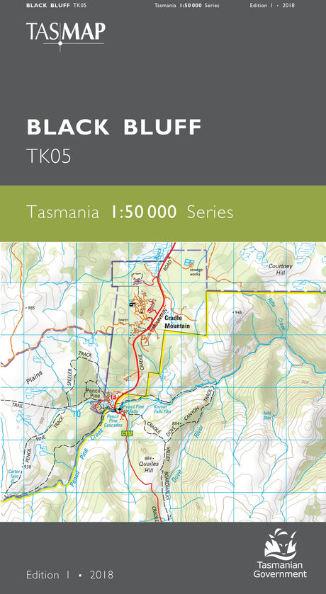 Map of Black Bluff with Tasmap branding - Tasmap 1:50000 Topographic/Cadastral Maps - Black Bluff