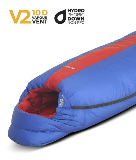 One Planet Cocoon - -11°C - Blue/Red/Storm Foot - Find Your Feet Australia Hobart Launceston Tasmania