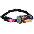 Multicolored fanny pack with a phone case attached on a white background - SPIbelt Dual Pocket Belt - Rave